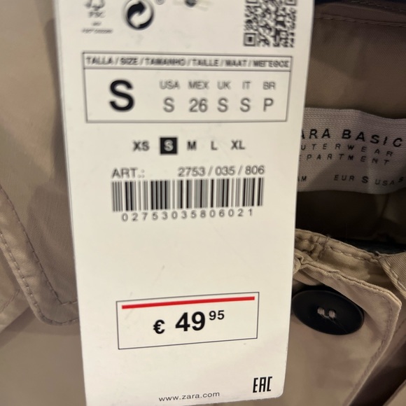 Zara Jackets & Blazers - Brand new never used Zara Basic Trench Coat